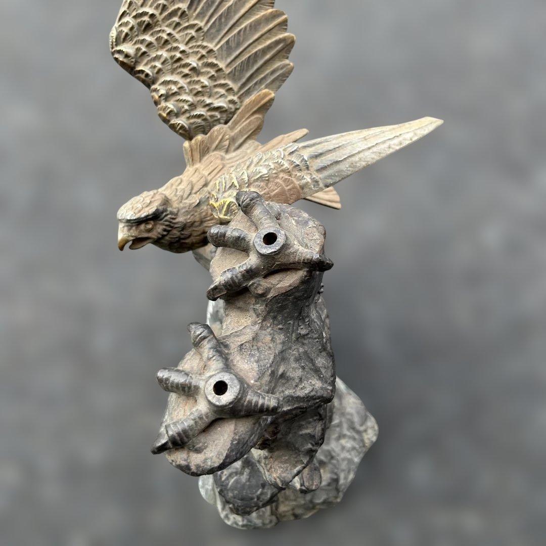 大型置物　鷹　鷲　金属工芸品　重量10kgオーバー
