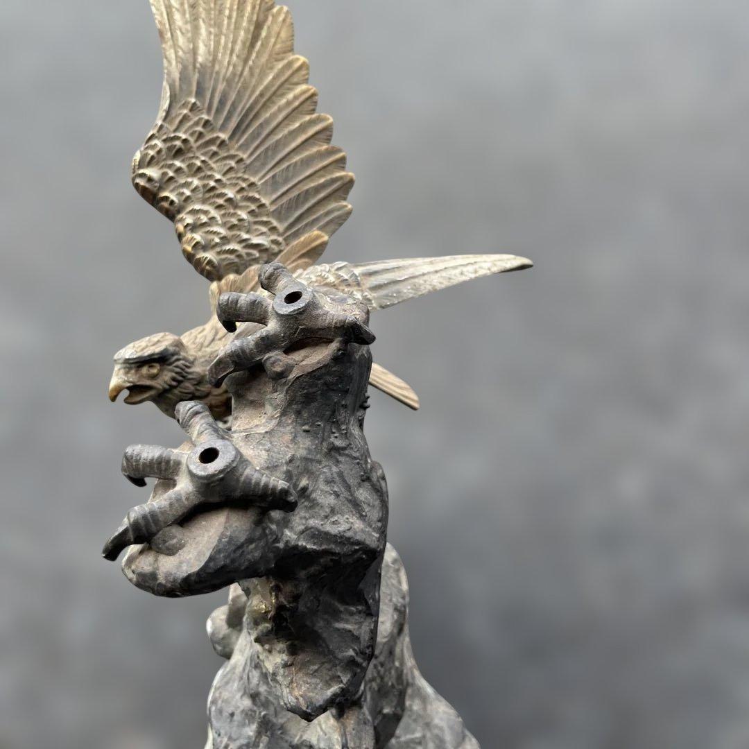 大型置物　鷹　鷲　金属工芸品　重量10kgオーバー