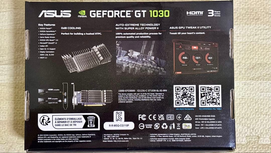[美品&グリス交換&LP対応&ファンレス]GEFORCE GT 1030 2GB
