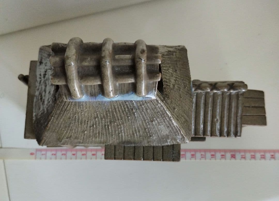 希少　アンティーク　骨董品　香炉　灯籠　置物　工芸品　陶器　茅葺き