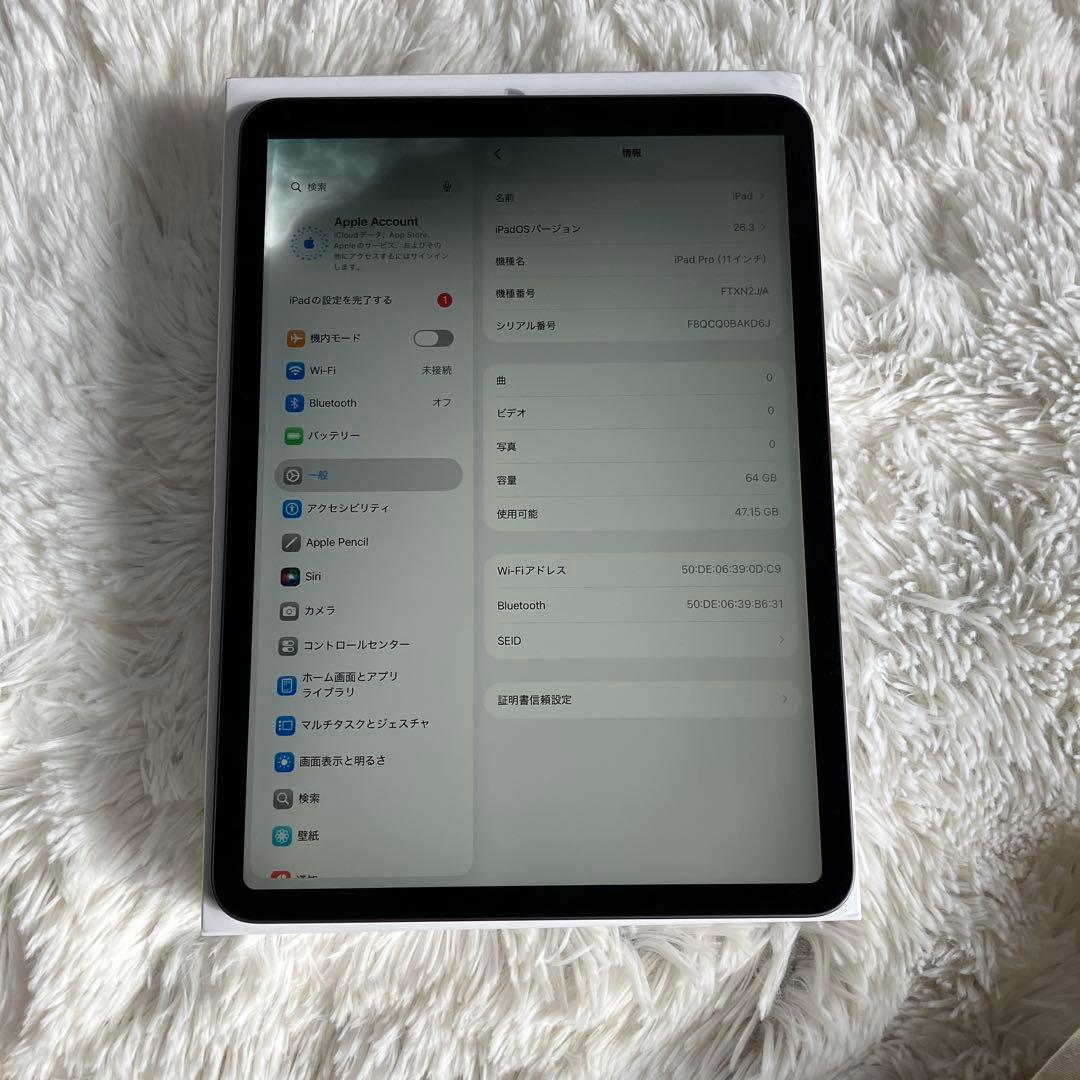 【完動品】iPad Pro 11インチ 64GB 【すぐ発送】