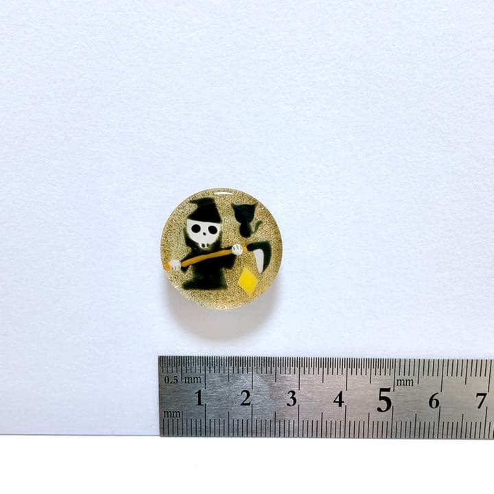 ブローチ　ハロウィン　死神　黒猫　レジン