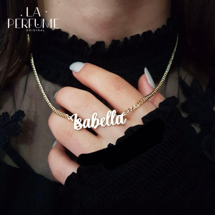 名入れネックレス♡イニシャル✨キューバンチェーン ネームネックレス ハンドメイド