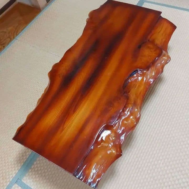 【値下げ】高級銘木 高級木材 一枚板 座卓 和室 天然木 和室　光沢仕上げ