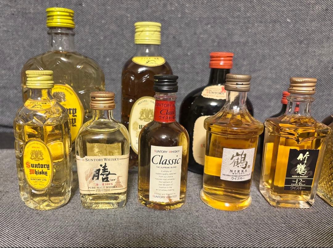 ニッカ　鶴　竹鶴12年など　ミニボトル未開封品13本セット　ウイスキー古酒
