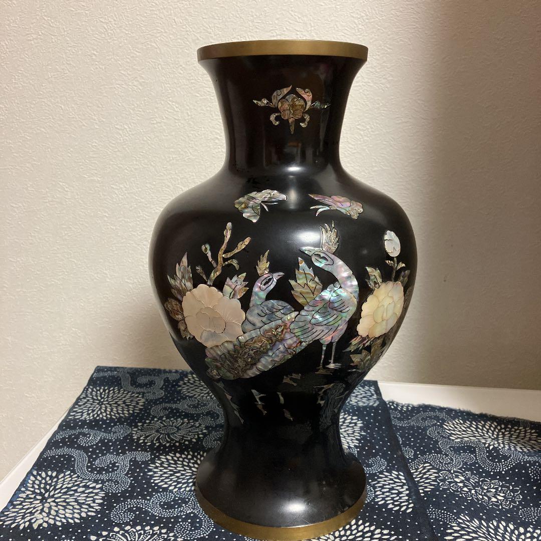 螺鈿　花瓶　古美術