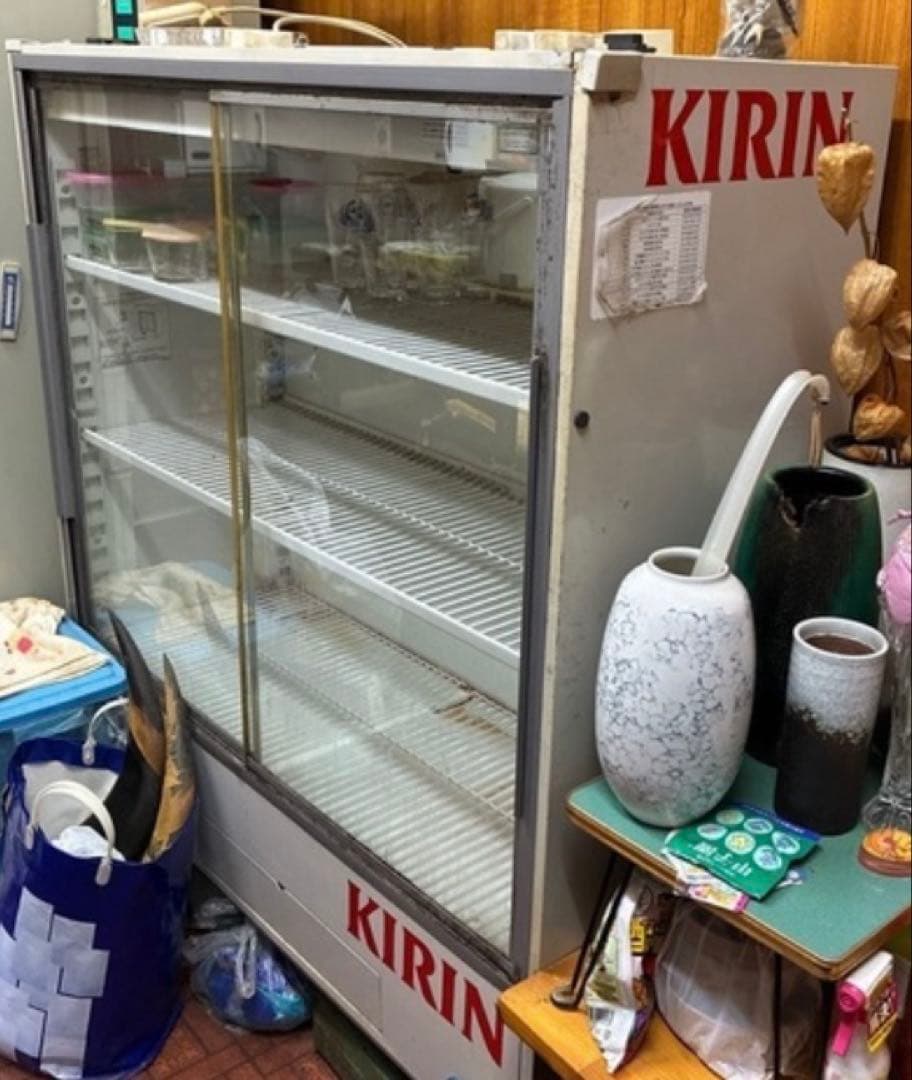 KIRIN 冷蔵庫 ガラス扉 2ドア　三菱　冷蔵ショーケース　大阪引き取り