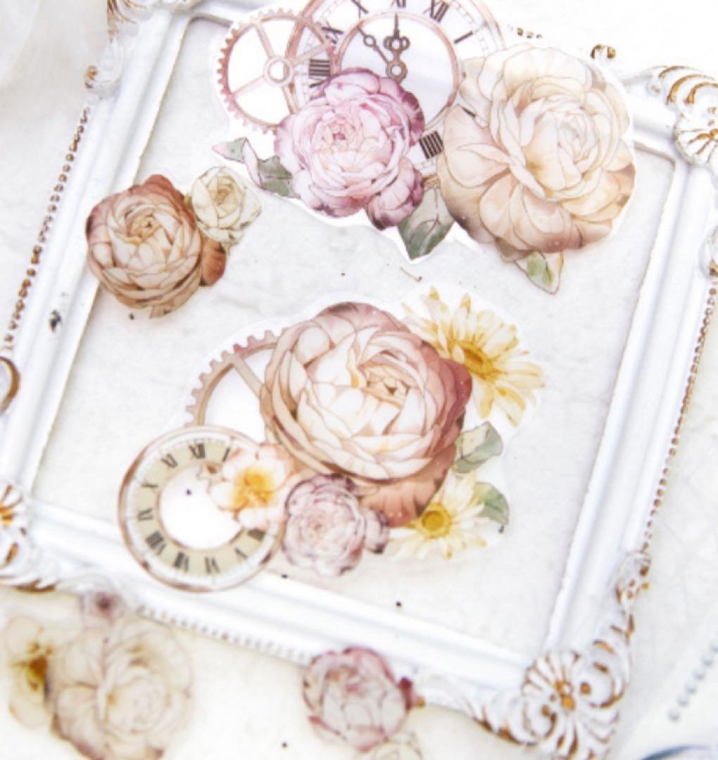 新品　　繁花若夢シリーズ　PET花マスキングテープ　マステ2本