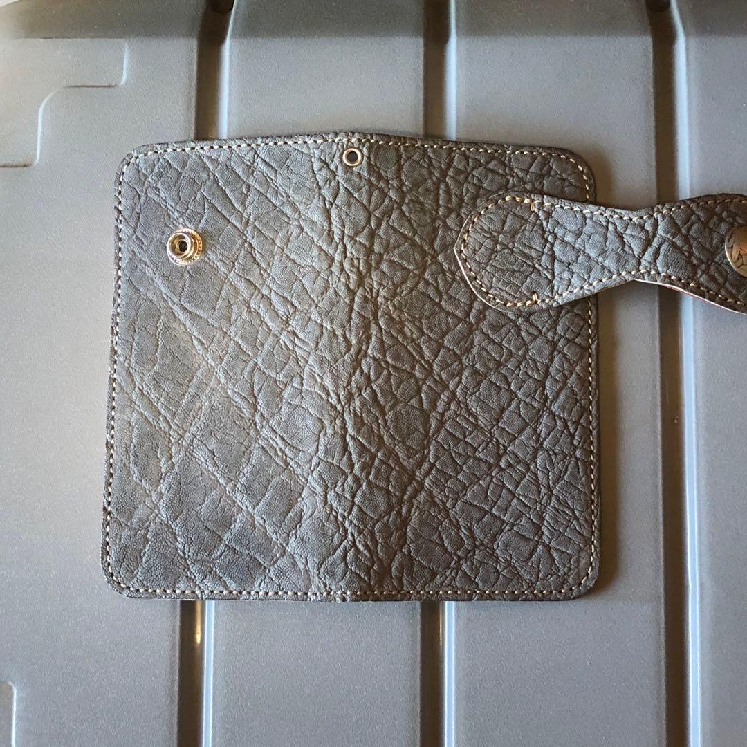 コンパクト財布 グレー/レッド
