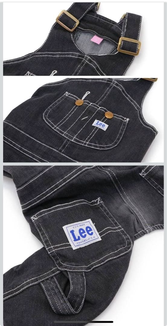 重ね着セット ペットパラダイス Lee オーバーオール ボーダーショルダーシャツ
