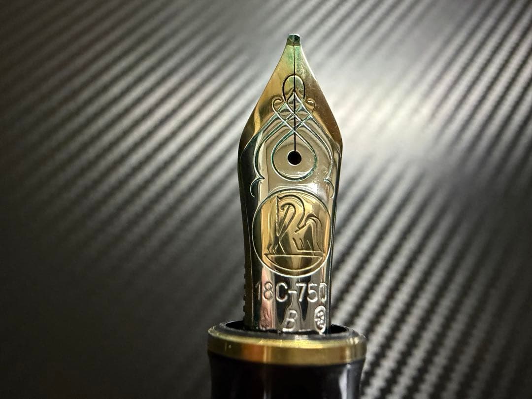 未使用に近い ペリカン スーベレーン PF刻印 M800 万年筆 緑縞 B 太字