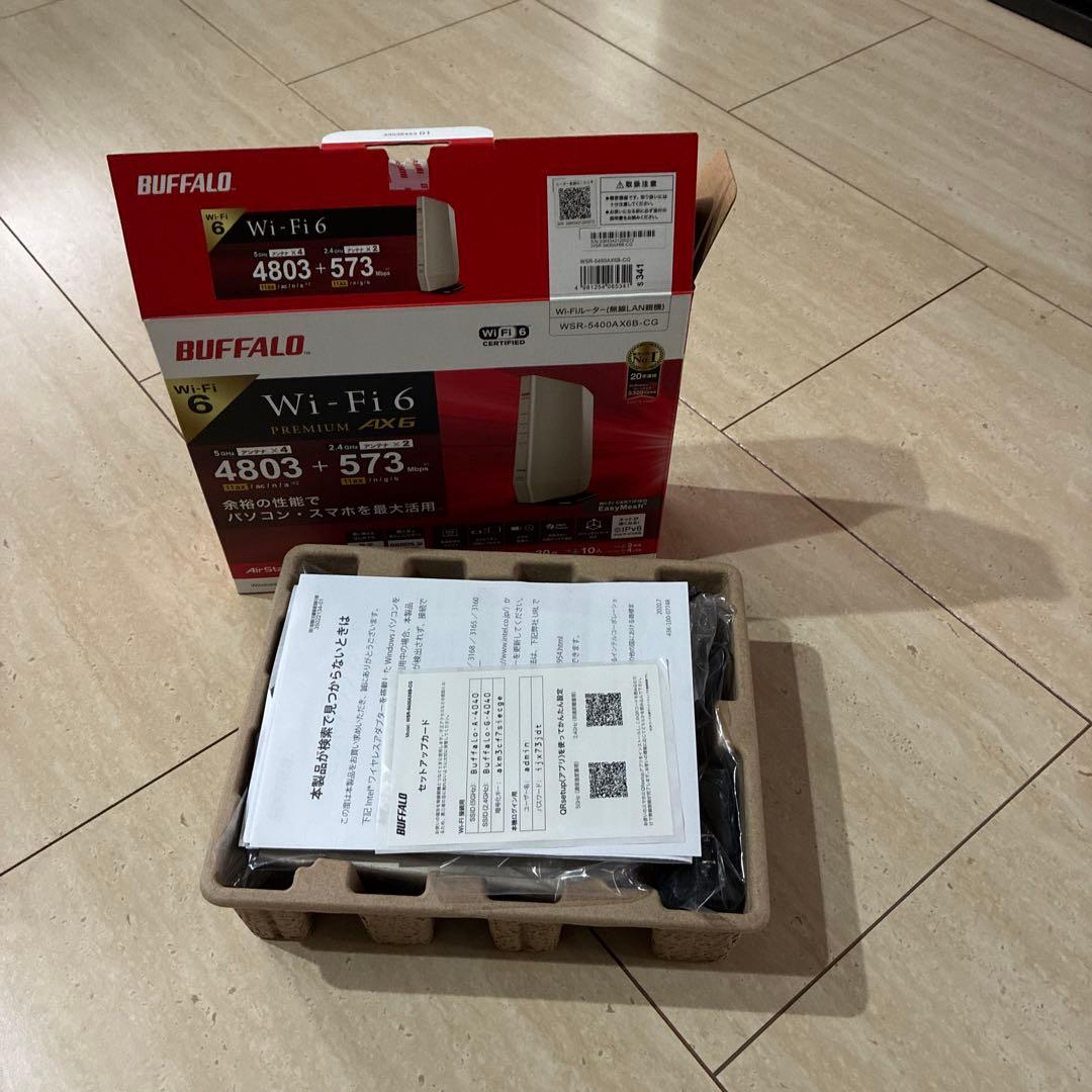 バッファローWi-Fiルーター　WSR5400AX6B-CG 美品