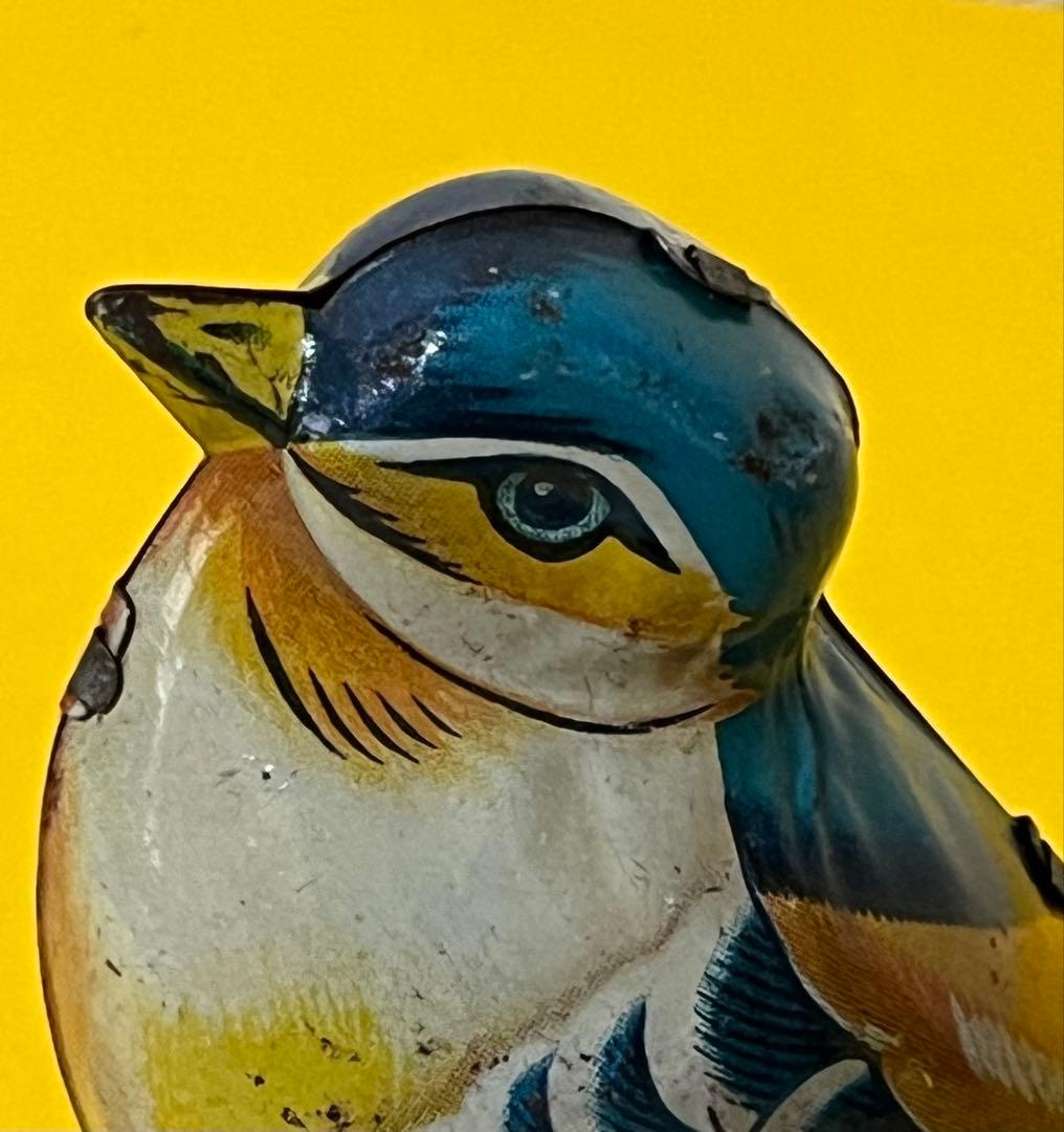 超珍品　昭和レトロ　ブリキ製（日本製、野村トーイ製）　野鳥（スズメ？）のおもちゃ