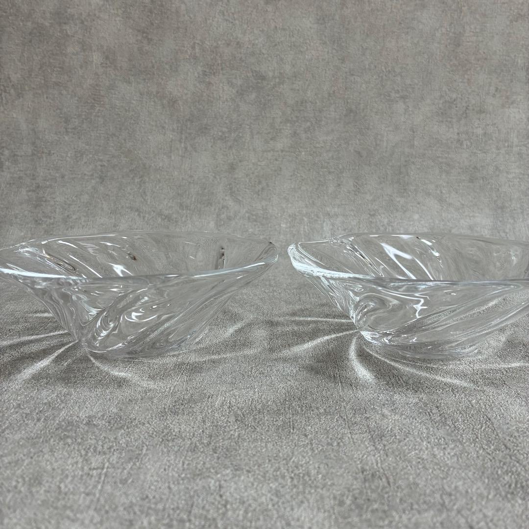 ガラス作家・河上智美 ねじり皿 13.5cm×5cm 2枚