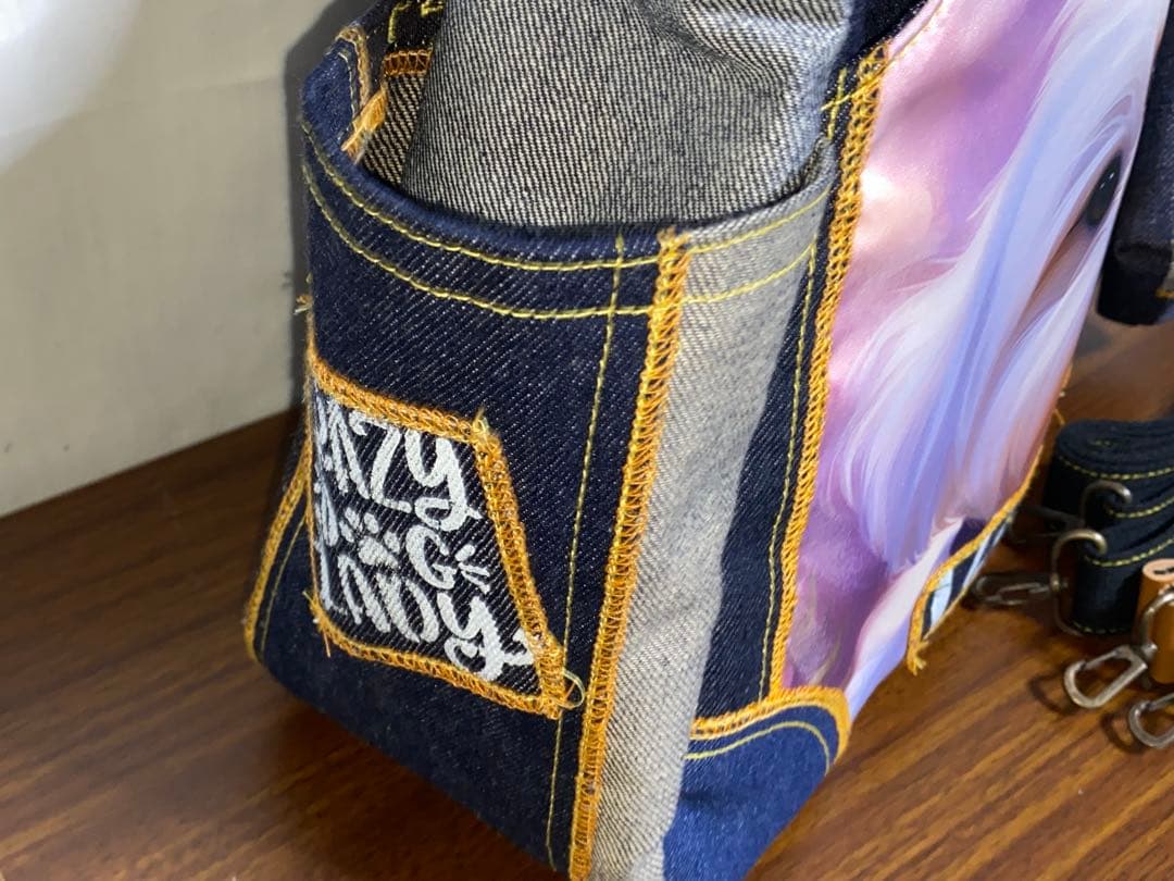 ☆シーズー☆岡山デニム&ステンシル☆☆4wayあおりバッグ