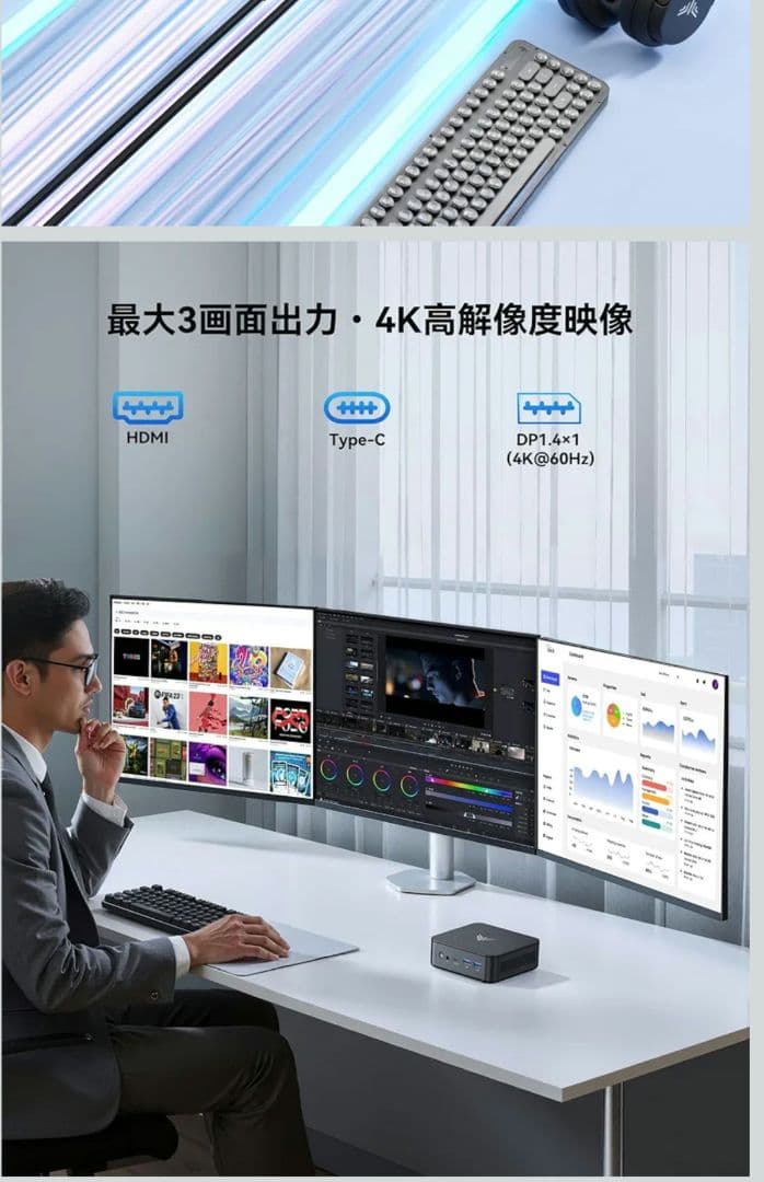 【ほぼ新品】ミニPC NiPoGi Ryzen5 3500U 16B+512GB