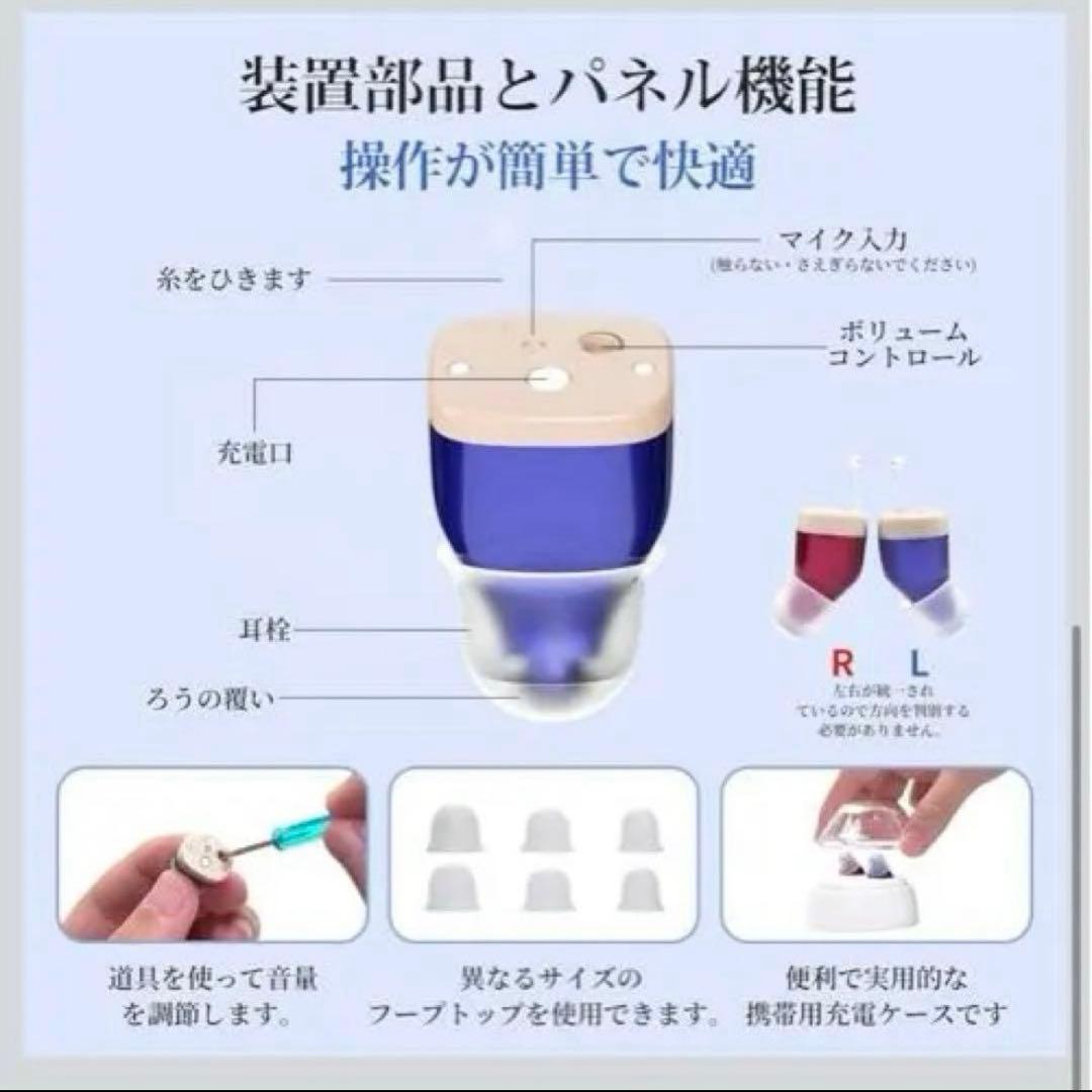 新品❣️集音器 高齢者 最新 軽量 両耳 片耳 急速充電Type-C プレゼント
