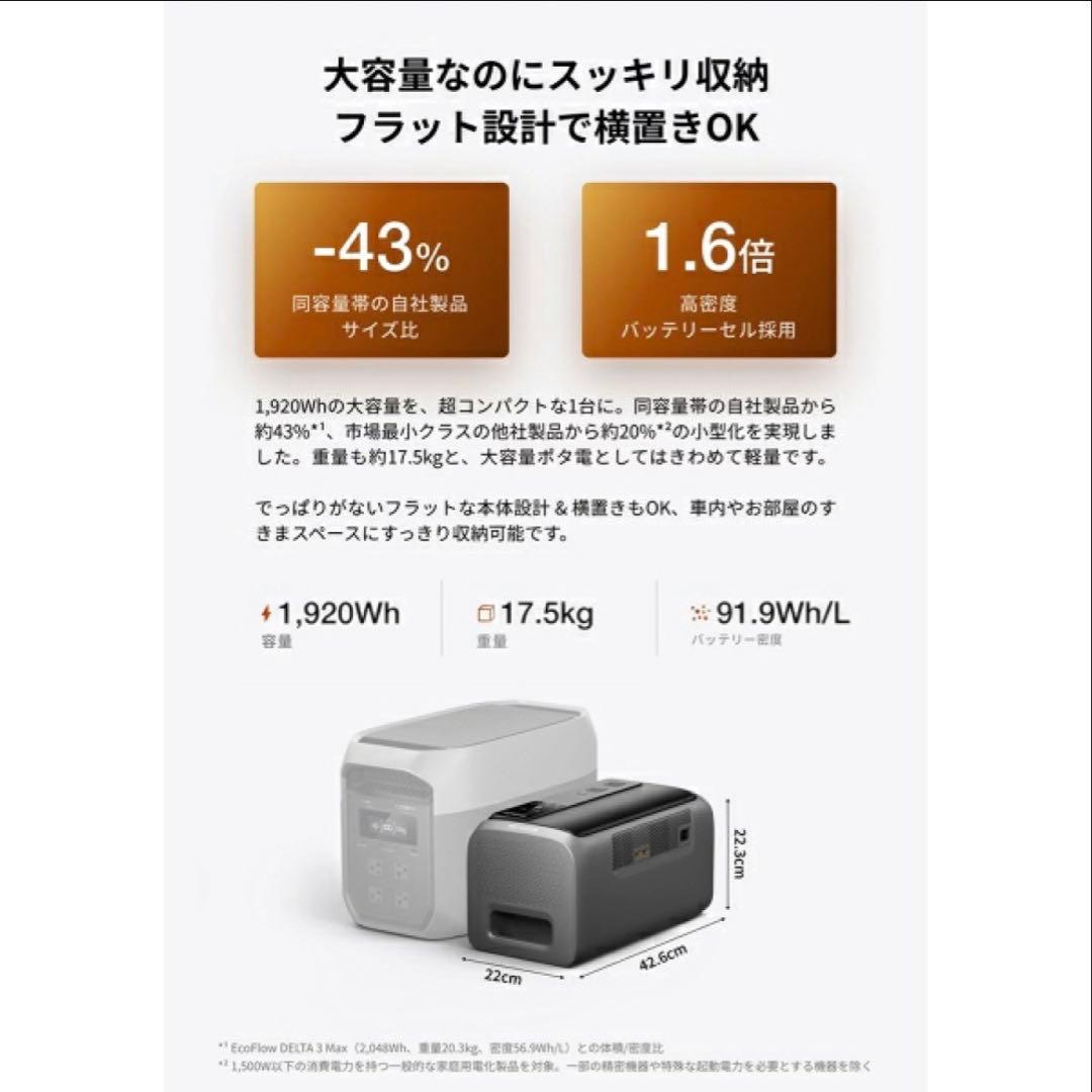 【新品】EF ECOFLOW DELTA 3 2000 Air ポータブル電源