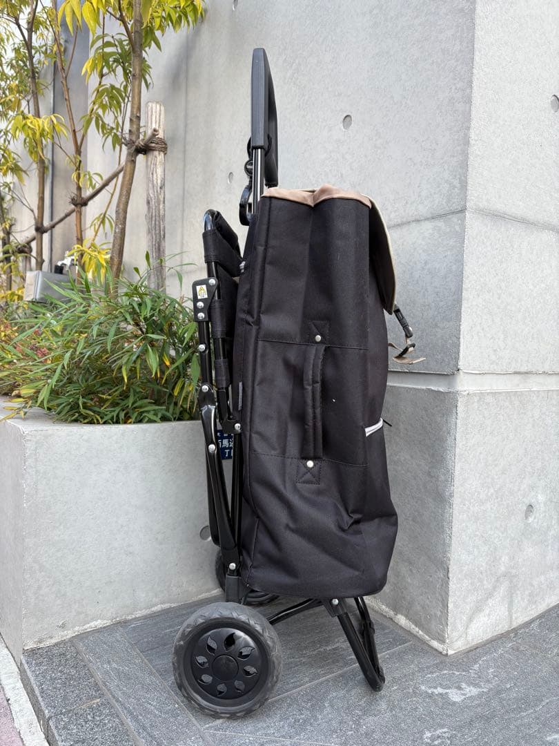イス付　ショッピングカート 黒　20L COCORO