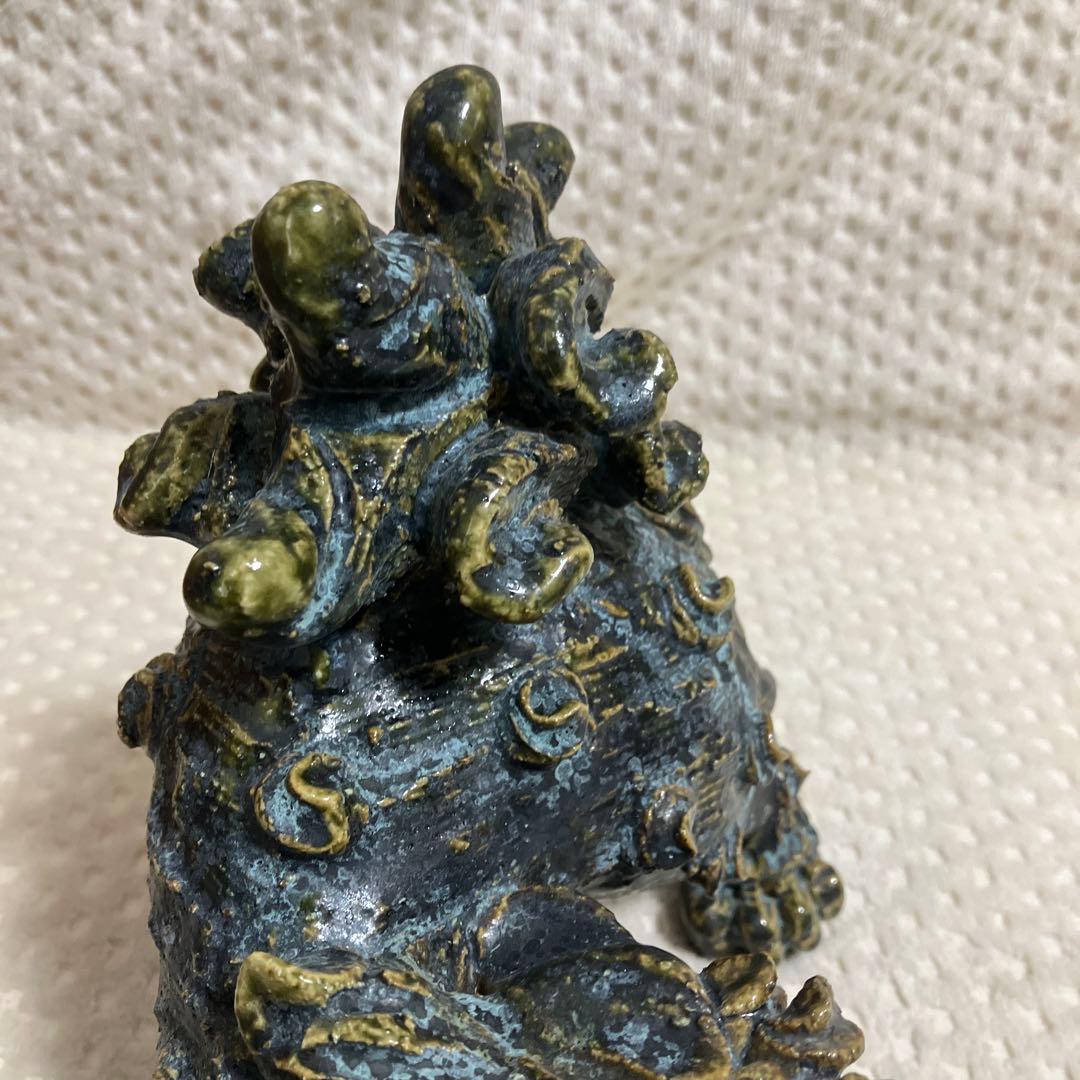 【中島春草 作】瀬戸焼 唐獅子 置物 東窯 共箱 栞付 伝統工芸 縁起物 陶器