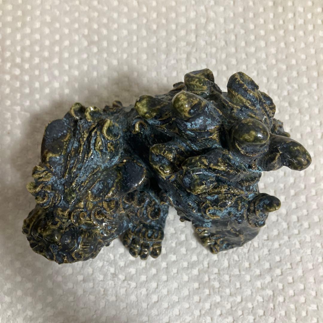 【中島春草 作】瀬戸焼 唐獅子 置物 東窯 共箱 栞付 伝統工芸 縁起物 陶器