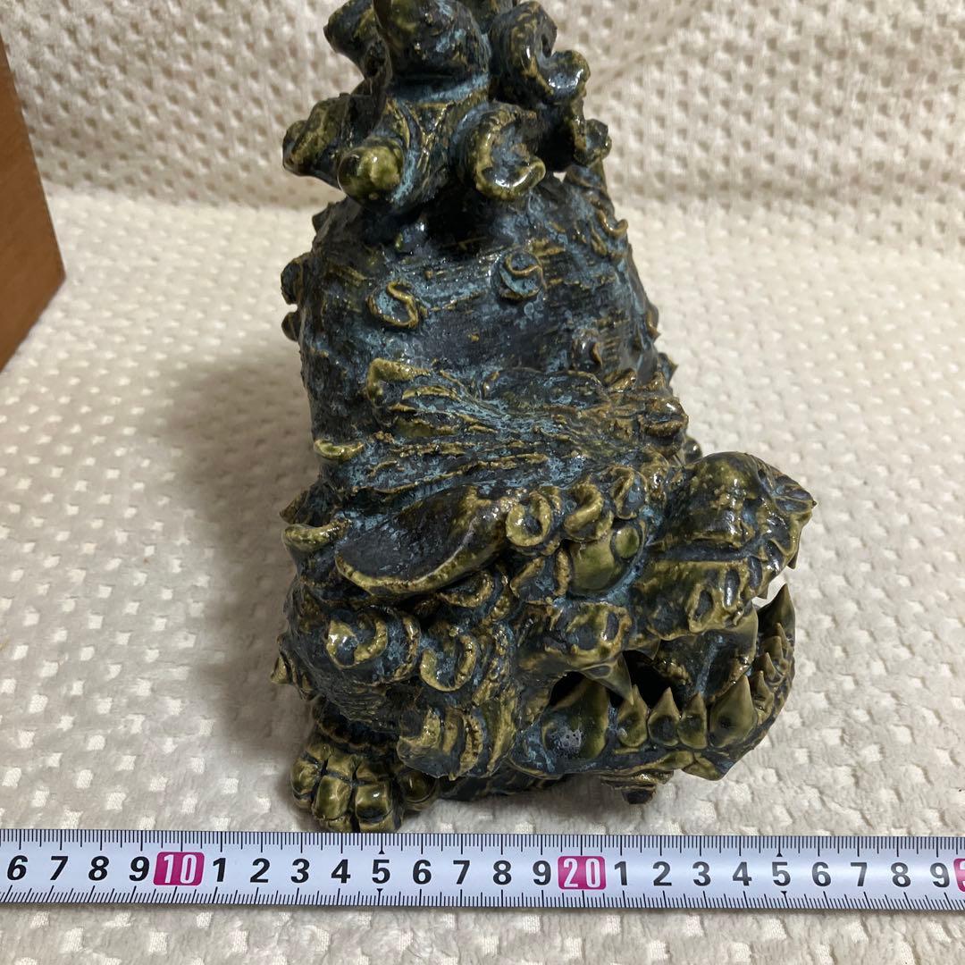 【中島春草 作】瀬戸焼 唐獅子 置物 東窯 共箱 栞付 伝統工芸 縁起物 陶器