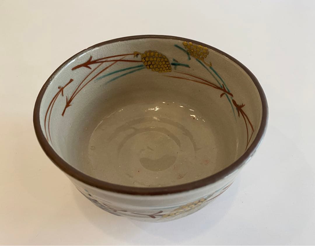 乾山写　敷松葉茶碗　手塚桃峰作　茶道具