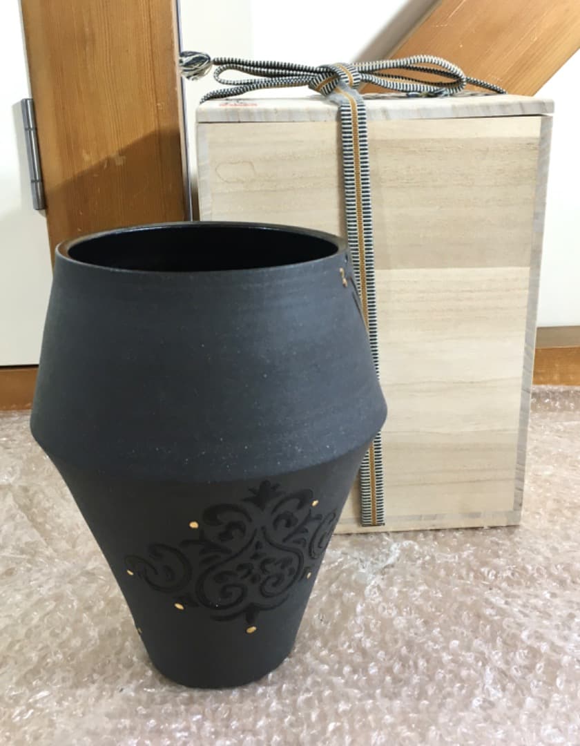 ○人気陶芸作家 伊藤千穂 花瓶 壺 共箱