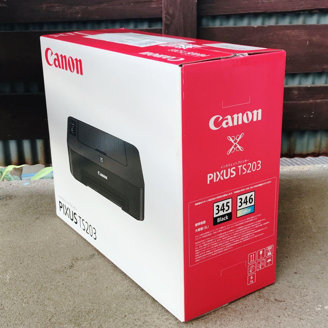 純正インク付 TS203 CANON★ 未使用 プリンター 本体 印刷機QE43