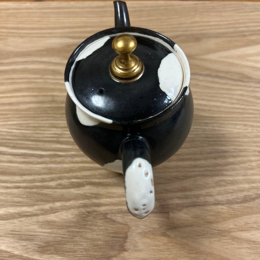 人気作家　陶芸作家　常滑焼　常緑窯　丹下悦子　金彩　ドット　急須　茶器　希少