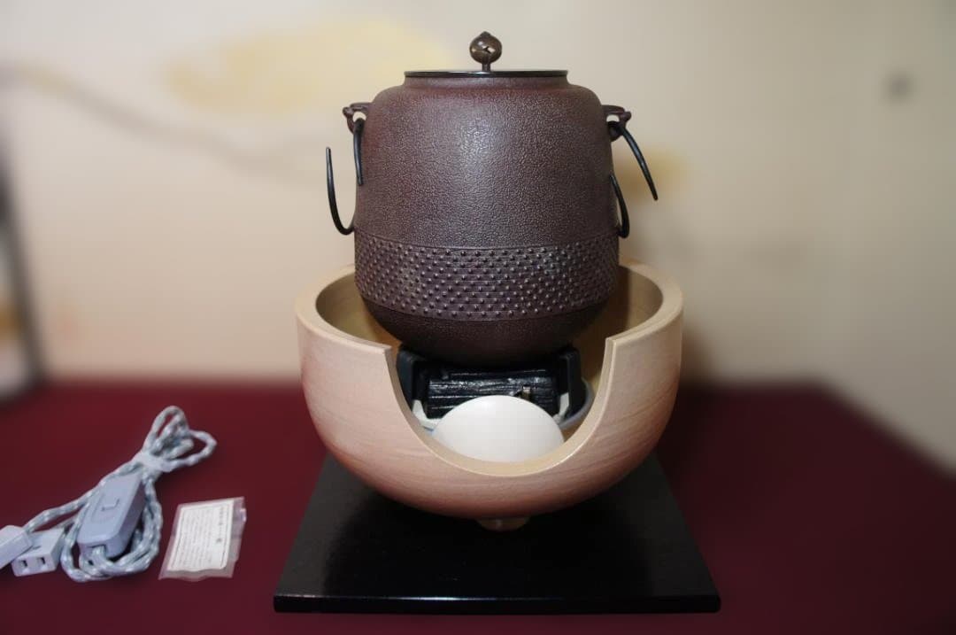 ☆ 野々田 御本風炉 炭型電熱器 国宝敬典釜釜鐶送料込み