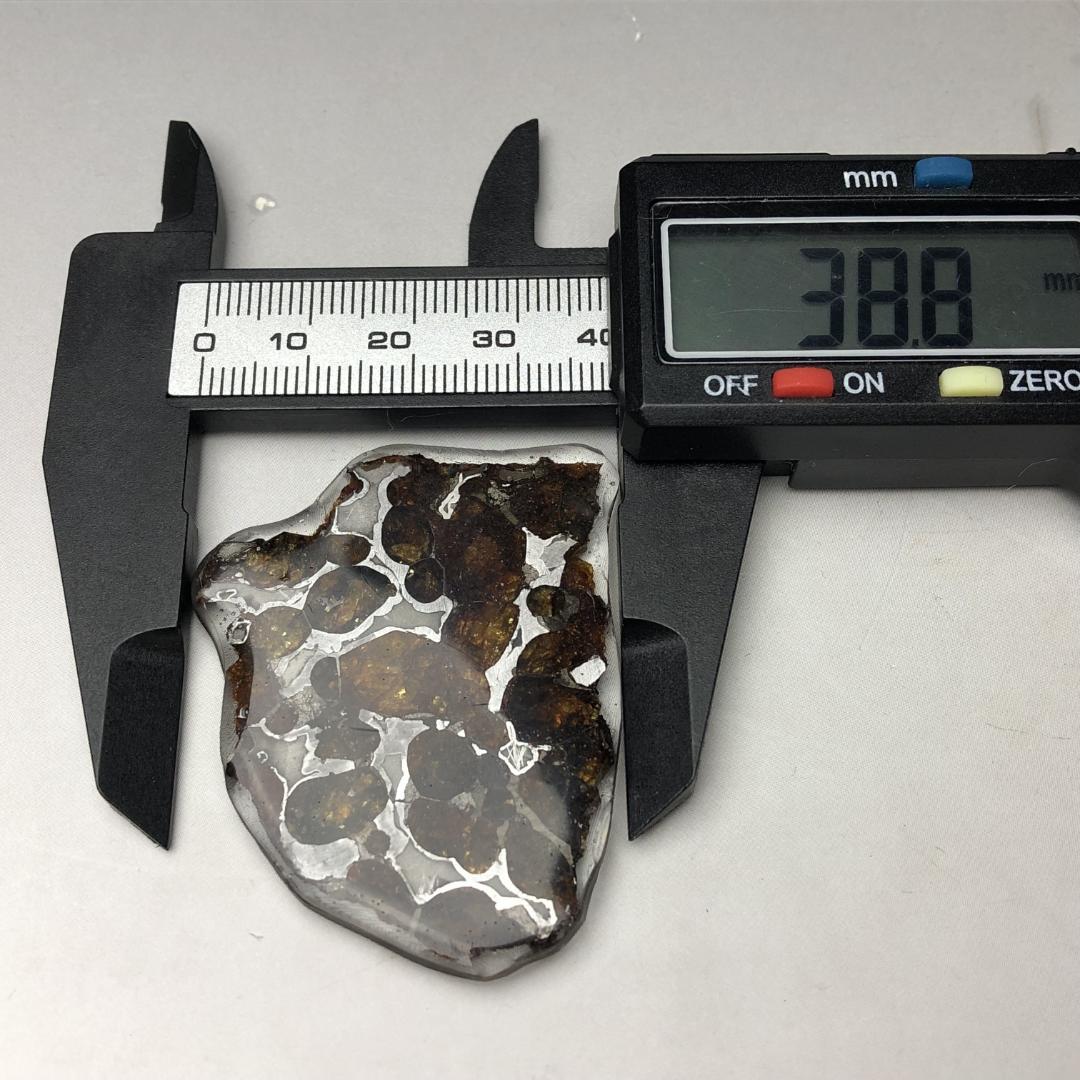 パラサイト隕石 セリコ隕石 石鉄隕石　スライス標本・高透明度 重さ13g