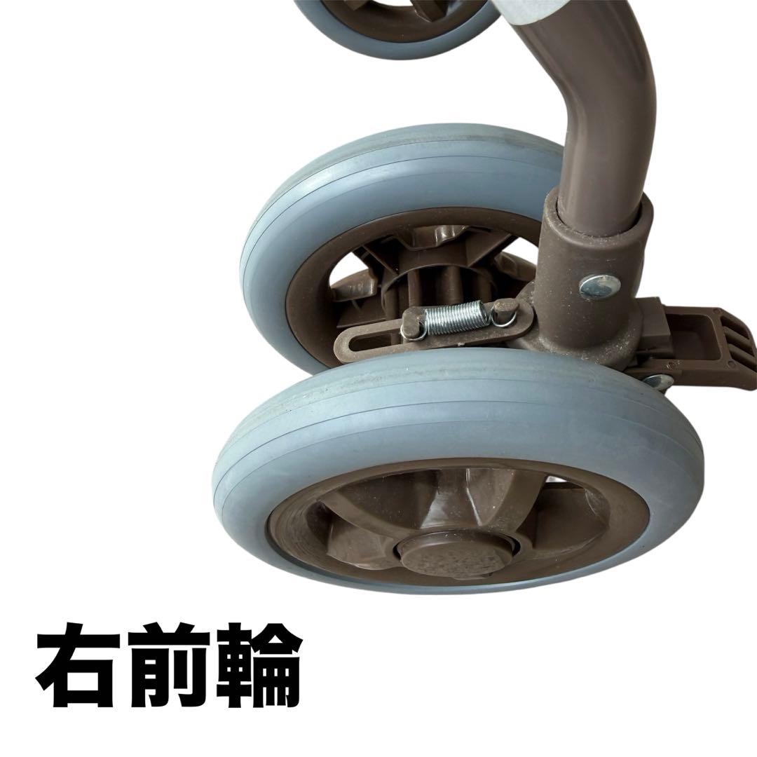 【美品】島製作所 シンフォニーIIR 格子紺　シルバーカー 手押し車 4輪歩行器