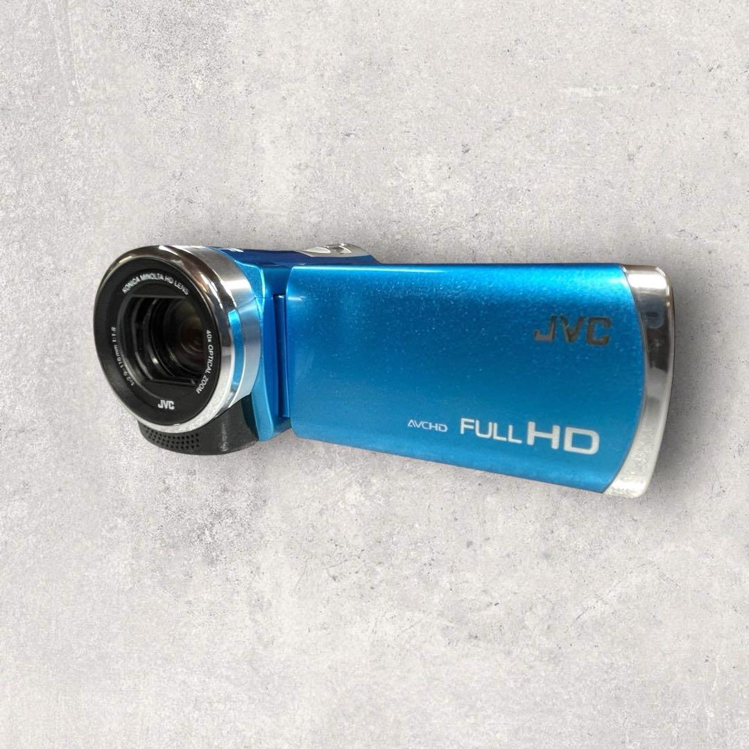 【美品】JVC　ハンディビデオカメラ【GZ-E600-Z】ブルー