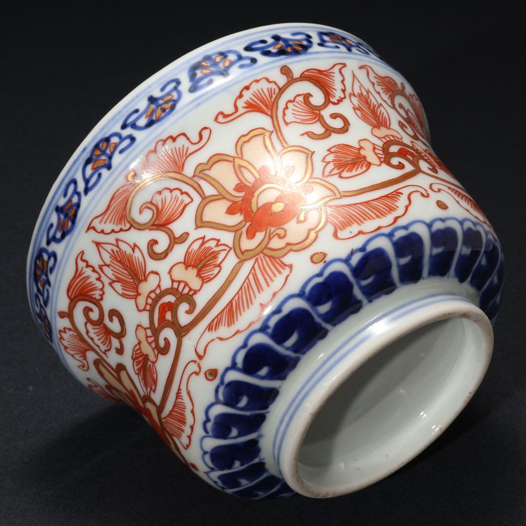 伊万里金襴手唐花向付∅12.5㎝　鉢　骨董　古伊万里　R1741w1B2