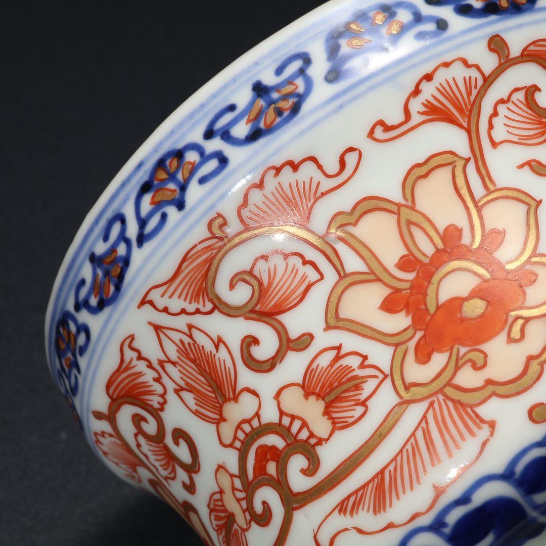 伊万里金襴手唐花向付∅12.5㎝　鉢　骨董　古伊万里　R1741w1B2