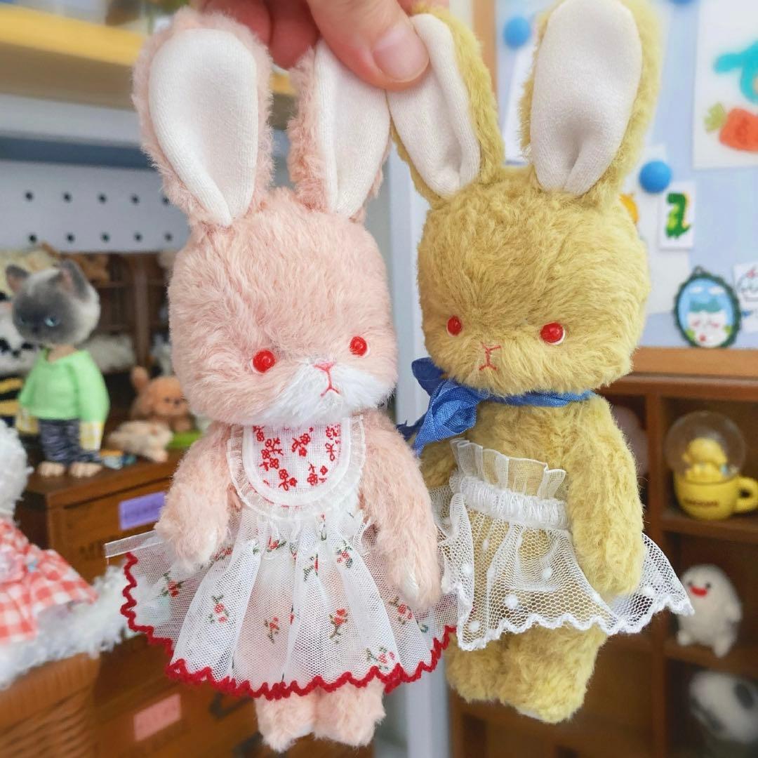赤いお目目のベイビーバニーズ うさぎ ぬいぐるみ 海外作家様 ハンドメイド