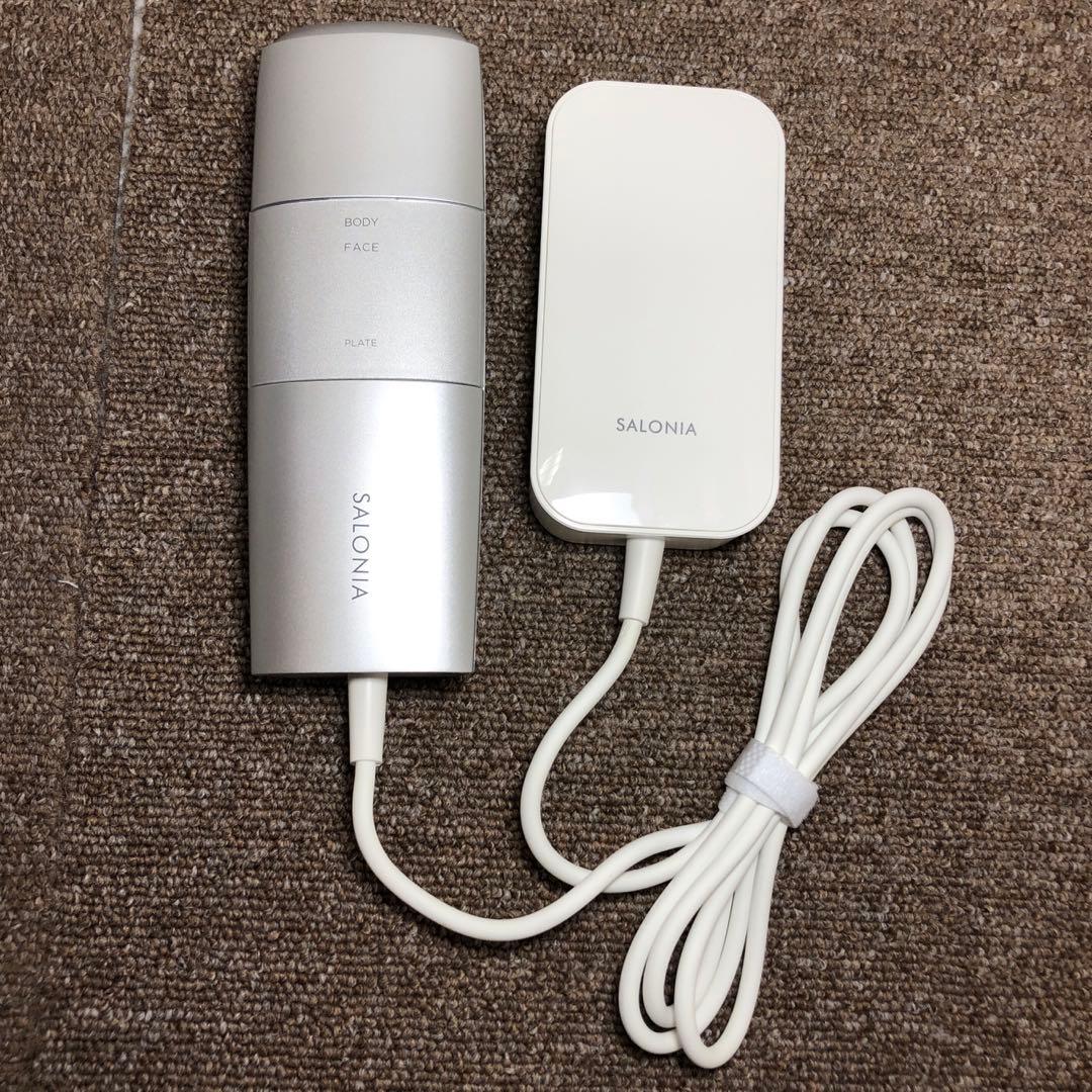 極美品 SALONIA 光美容器 フラッシュクリスタル シルクエピ 未使用に近い