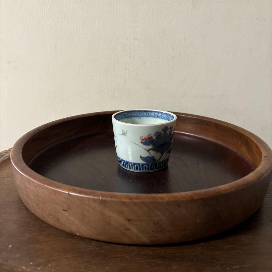 古伊万里色絵蕎麦猪口　1点　江戸時代　アンティーク　白磁　酒器　盃　湯呑検:李朝
