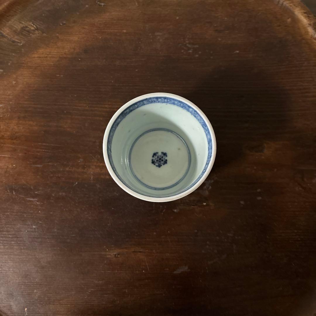 古伊万里色絵蕎麦猪口　1点　江戸時代　アンティーク　白磁　酒器　盃　湯呑検:李朝