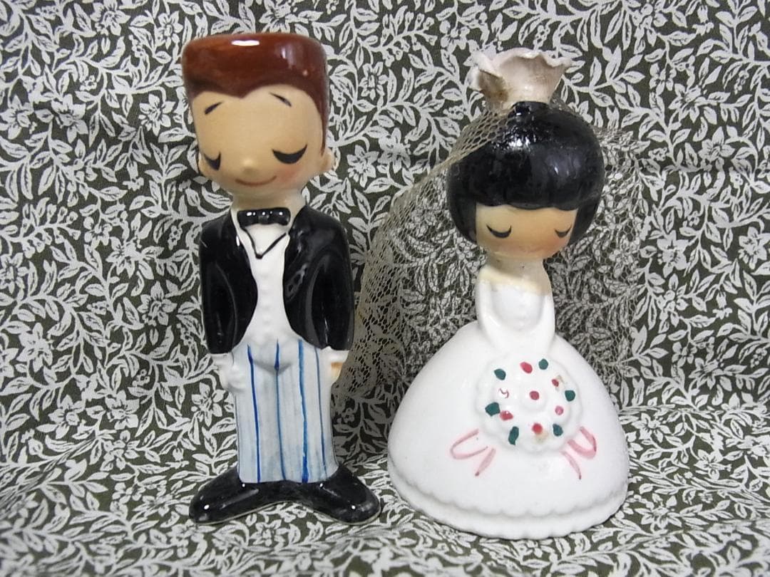 ヴィンテージ　レトロ　内藤ルネ　ウエディング　結婚式　陶器人形