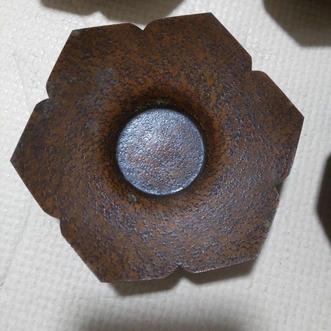 銅　茶托　茶道具　3種　宣徳銅茶托