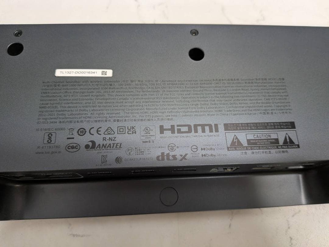 【動作確認済】JBL Bar 1000 サウンドバー