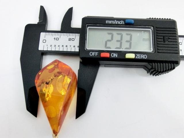 K18 琥珀 ペンダントトップ ゴールドインクルージョン