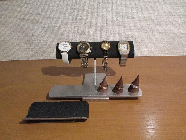 リング スタンド、トレイを固定していないアクセサリースタンド　ブラック