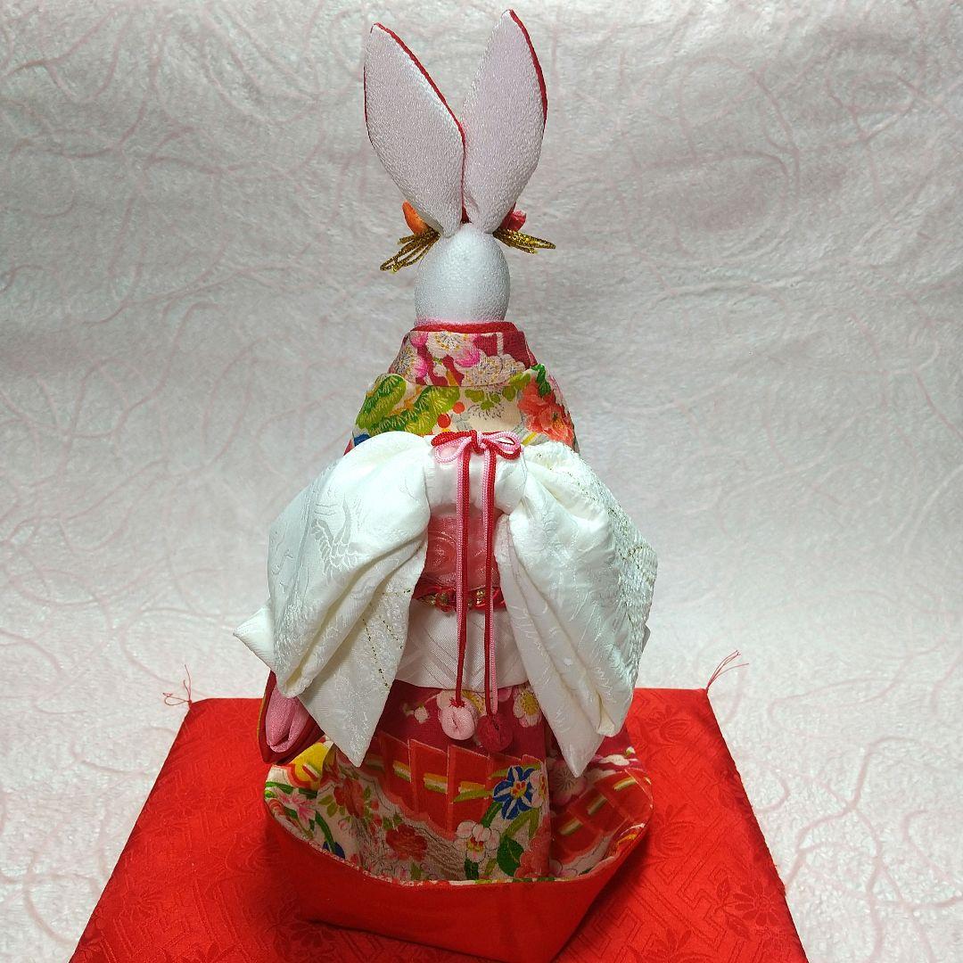 ちりめん細工 古布 うさぎの新郎新婦