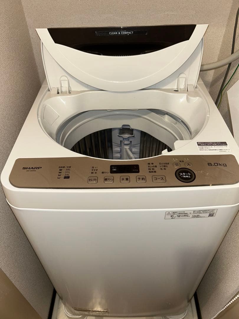 【2023年製】SHARP 洗濯機 6kg ES-GE6G