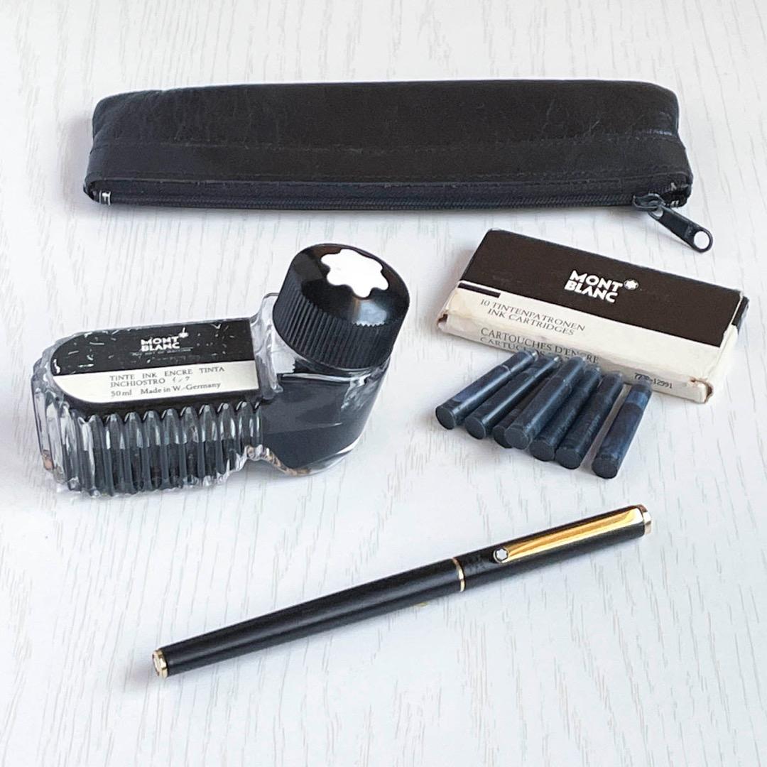 MONTBLANC Noblesse ノブレス Sライン 万年筆 黒金 インク付