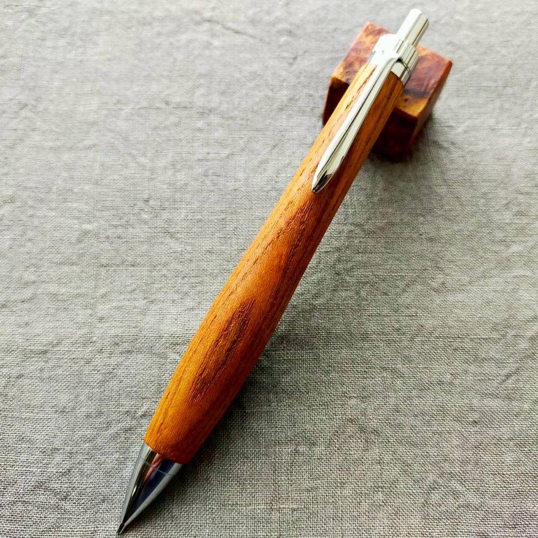 伊勢神宮　欅　ハンドメイド　木軸シャープペン　0.5mm　天然木　シルバー