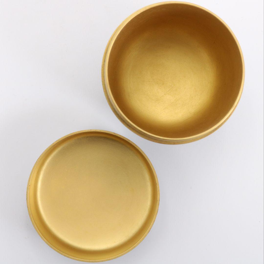 藤野松香作 輪島塗 つぼつぼ蒔絵 中棗 金塗 茶道具 共箱共布　V880　N6